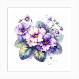 Flowers of Saintpaulia 4 Art Print