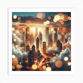 Cityscape At Night 2 Art Print