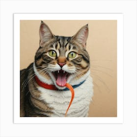 Cat With A Carrot Art Print