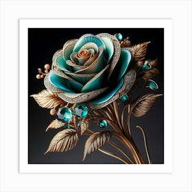 Emerald Rose 2 Art Print