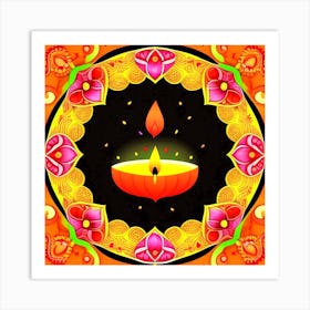 Diwali Greeting 3 Art Print