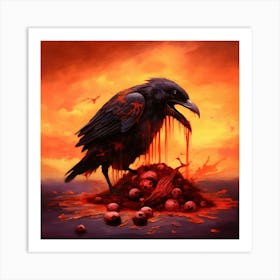 Crow in the Hell Art Print