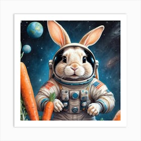 Rabbit In Space 6 Art Print