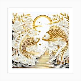 Golden fish 5 Art Print