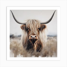 Abstract Highland Cow Art Print