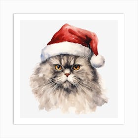 Santa Claus Cat 21 Art Print