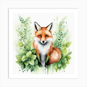 Fox In The Forest 1 Art Print