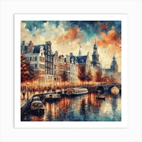 Amsterdam At Dusk 2 Art Print