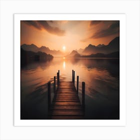 Sunset On The Lake Art Print