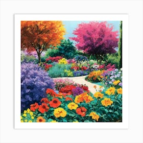 Capture The Vibrant Colors Of A Garden In Full Blo  Art Print