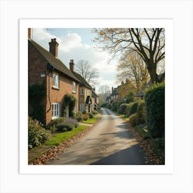 A Peaceful English Village Street With Historic Homes And A Welcoming Atmosphere 1 Art Print