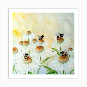 Daisy Bumble Cats Art Print