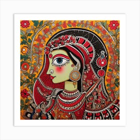 Indian Woman Painting Art Print