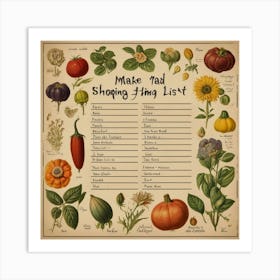 Default Vintage Make A Seedshopping List Aesthetic 2 Art Print