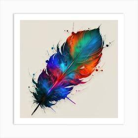 Colorful Feather Art Print