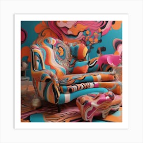 Psychedelic Chair Art Print