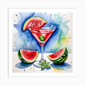 Watermelon Cocktail 3 Art Print