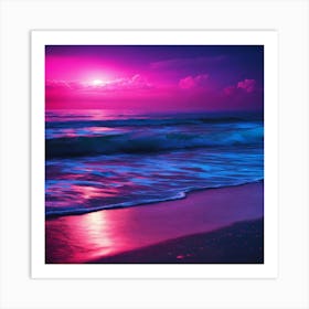 Sunset At The Beach 18 Art Print