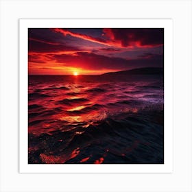 Sunset Over The Ocean 175 Art Print