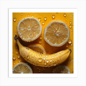 Smiley Bananas Art Print
