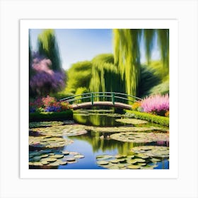 Vintage Blooms Claude Monet Garden In Full Splendor (1) Art Print
