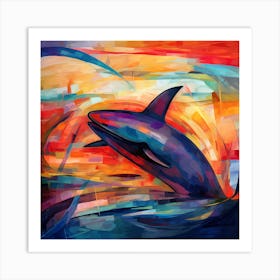 Dolphin In The Ocean 1 Art Print