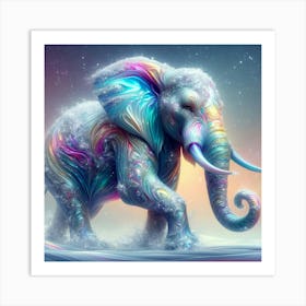 Elephant In The Snow 3 Art Print