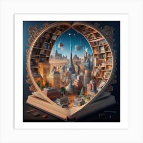 Magical Cities Seen Through Intricate Book Nook 18 Art Print