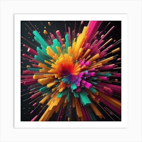 Color Explosion 1, an abstract AI art piece that bursts with vibrant hues and creates an uplifting atmosphere. Generated with AI,Art Style_Imagine V3,CFG Scale_3.0,Step Style_ Art Print