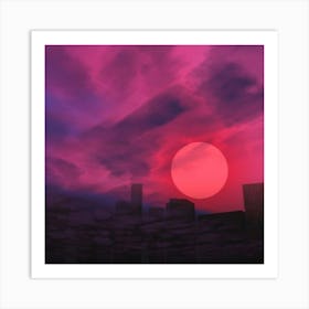 Sunset Over The City Art Print