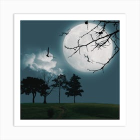 Full Moon In The Sky Art Print