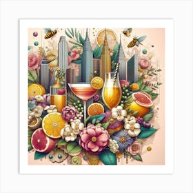 New York City Cocktail Art Print