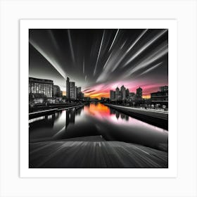 Sunset Over The River 4 Art Print