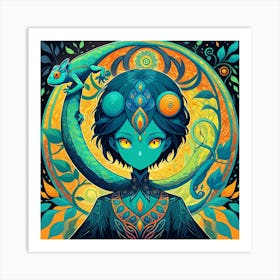 Abstract chameleon artwork 5 Art Print