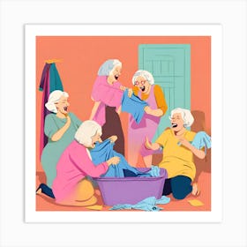 Old Women Laughing Art Print