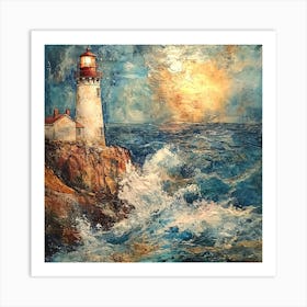 Lighthouse At Sunrise Art Print