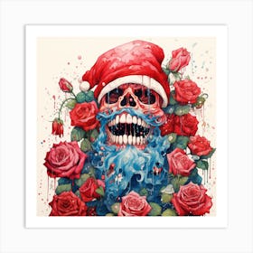 Santa Claus Skull Art Print