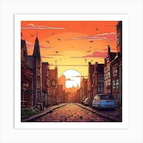 Sunset In The City Art Print