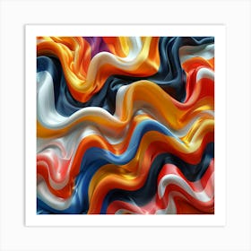 Abstract Wavy Fabric Background Art Print