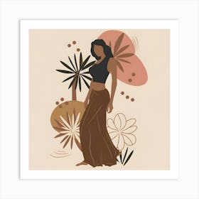 Woman In A Skirt Art Print