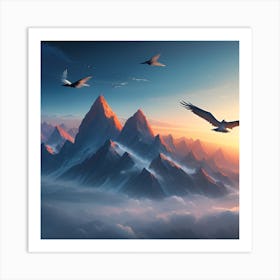 Eagle In The Sky Art Print