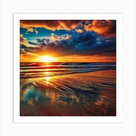 Sunrise On The Beach Art Print