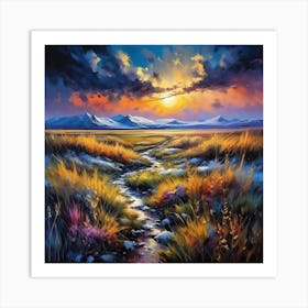 Sunset Over Scotland Art Print