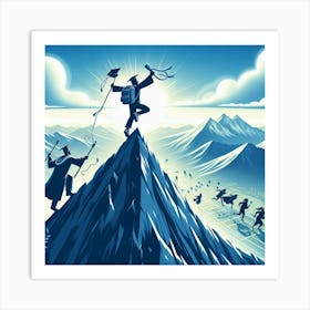 Illustration Of A Mountain Art Print