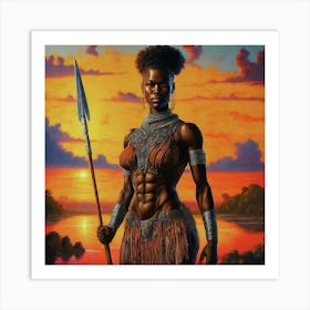 Black Woman With Spear Art Print