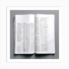 Mock Up Blank Newspaper Open Spread Broadsheet Tabloid Printable Customizable Template U (20) Art Print