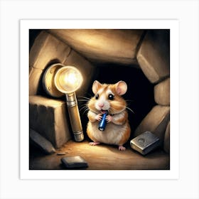 Hamster In A Cave Art Print