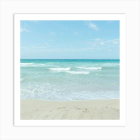 SQUARE Sicily, Italy - Travel Photography "By The Seashore" Minimalist Beach Photo Art Print