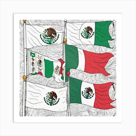 Flags Of Mexico 1 Art Print