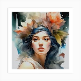 Autumn Girl Art Print